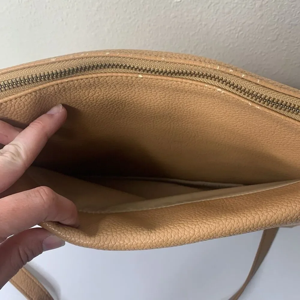 FRESHLY PICKED Women's Diaper Crossbody Shoulder Bag Tan Brown Vegan Leather
